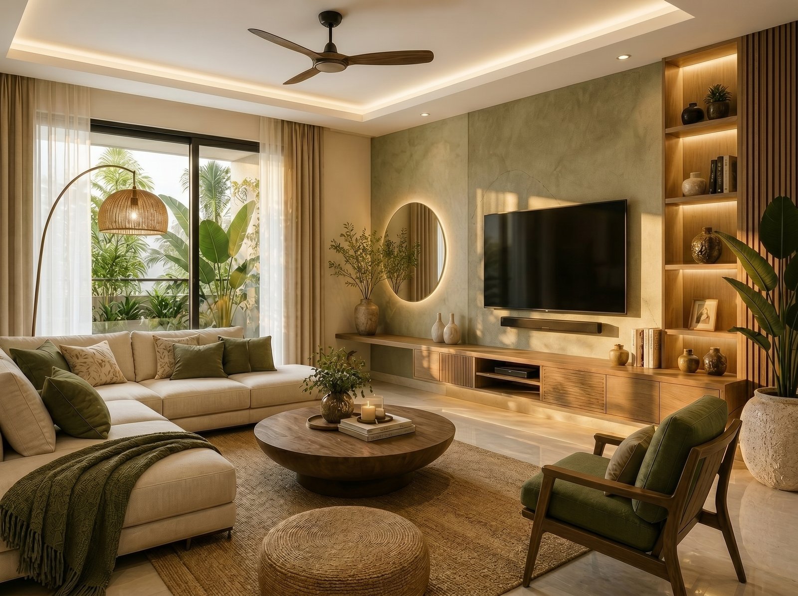 RK Interior Design Studio — premium living room render