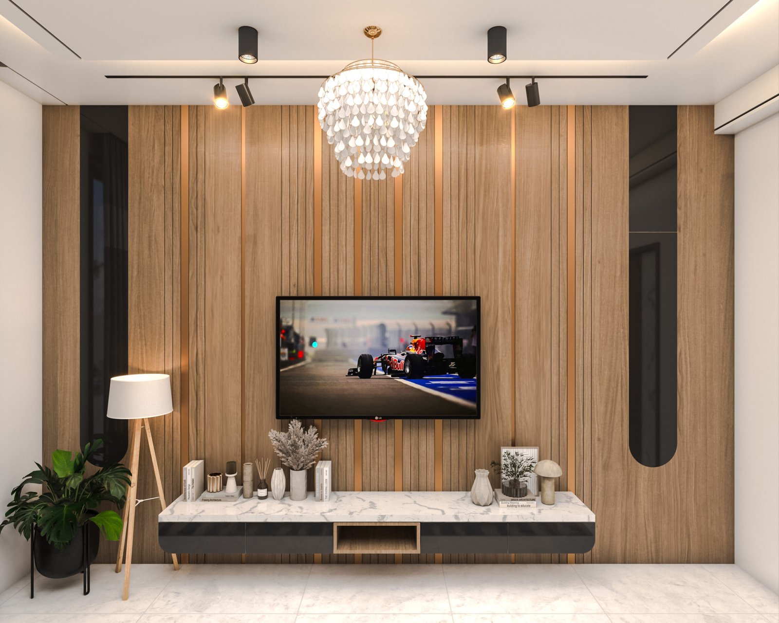 Kitchen render, counter detail