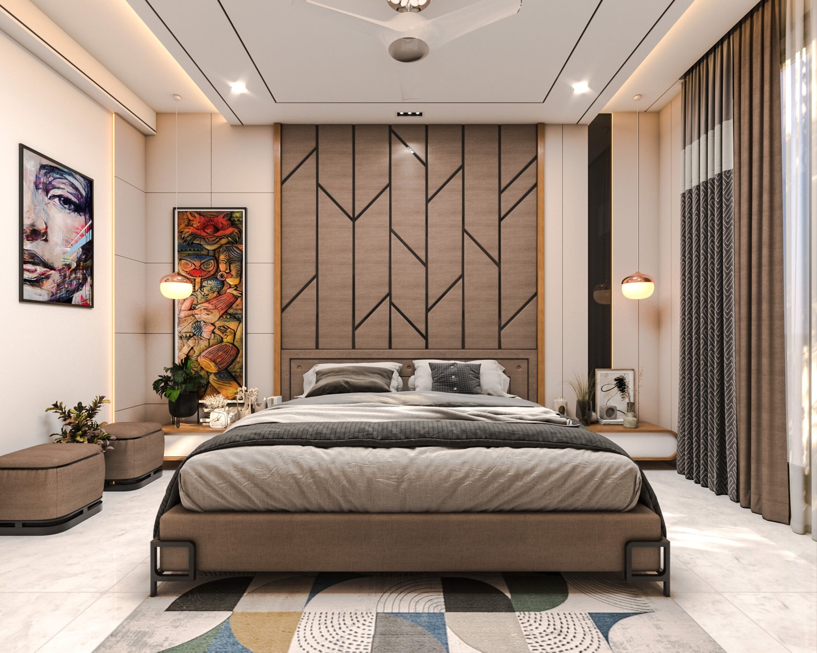 Master suite render, full room