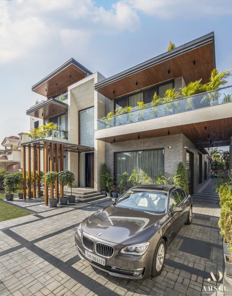 Luxury villa corner view