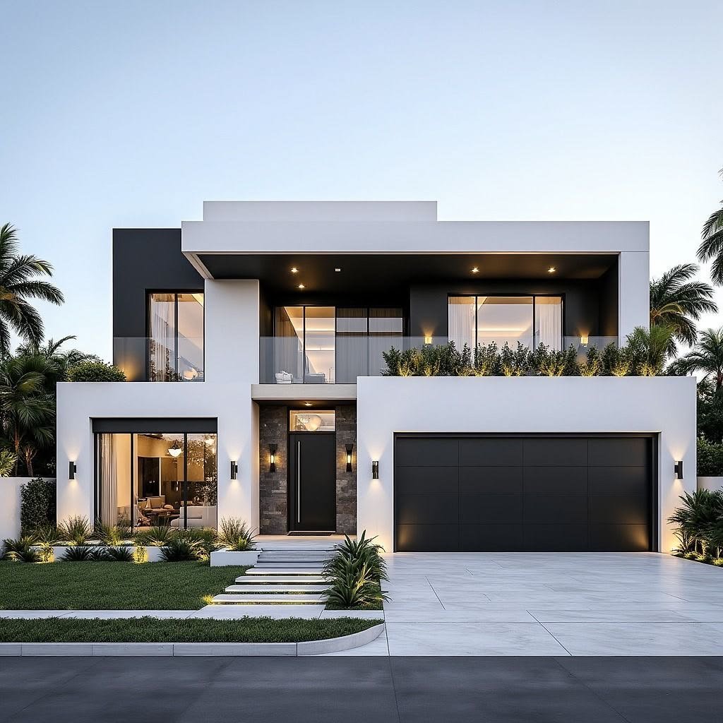 Modern house front elevation