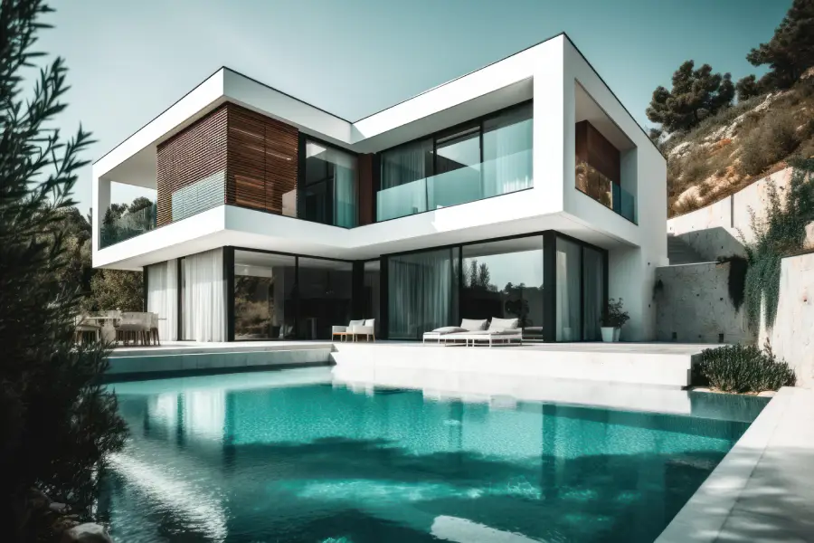 Modern single storey house elevation